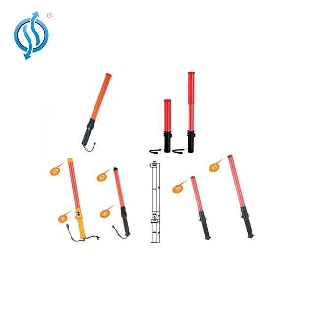 54cm custom LED Flashing rechargeable traffic light baton for Public Security red blue flashing lights