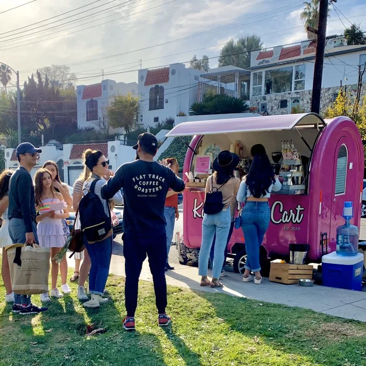 Commercial carering trailer food truck fully equipped outdoor collapsible small mobile tea and coffee bar food cart for party