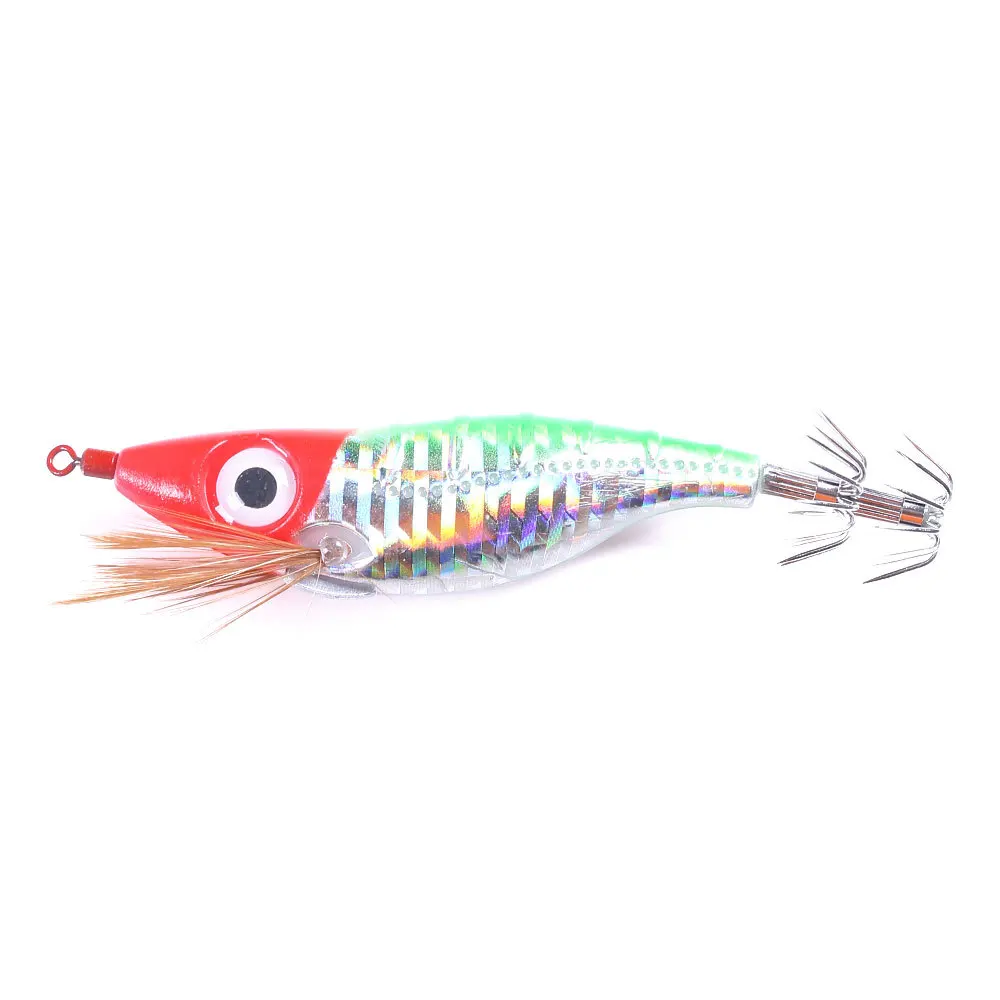 Manufacture directly sale luminous hard plastic shrimp lure bait super quality 100mm 9gram with squid hooks