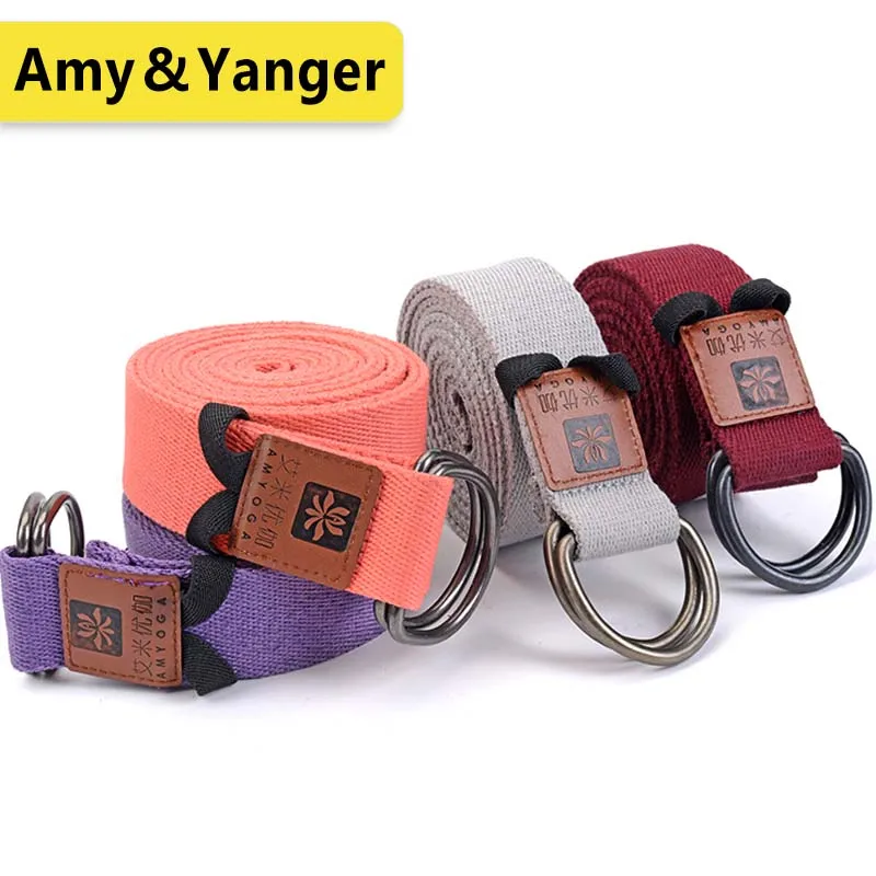 
nylon cotton yoga stretch strap strong durable yoga belt 