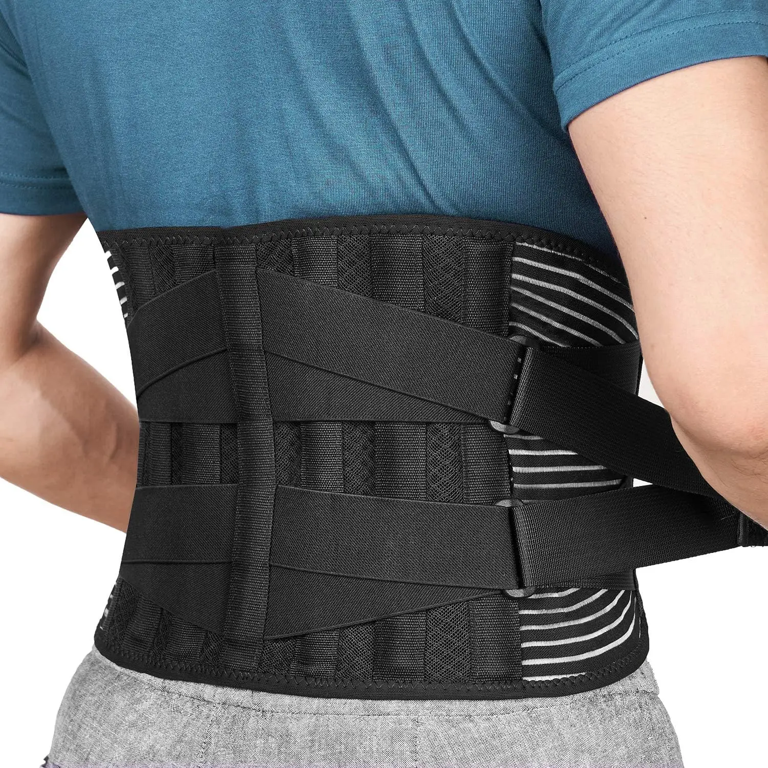 Hot sale size XL FREETOO Back Braces for Lower Back Pain Relief with 6 Stays Anti-skid lumbar support belt with 16-hole Mesh