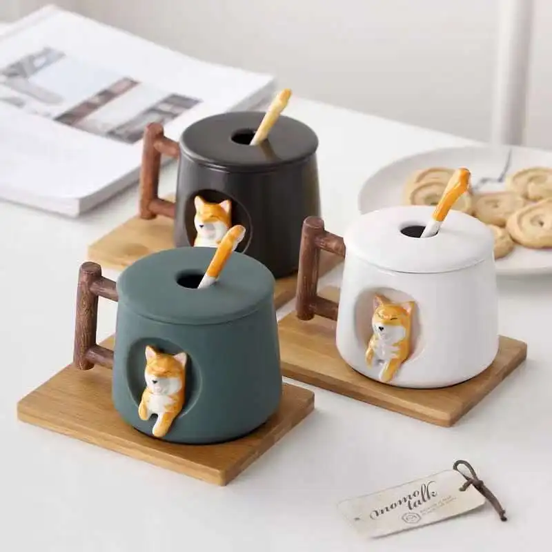 Cute animal ceramic mug milk coffee cups promotional unique design