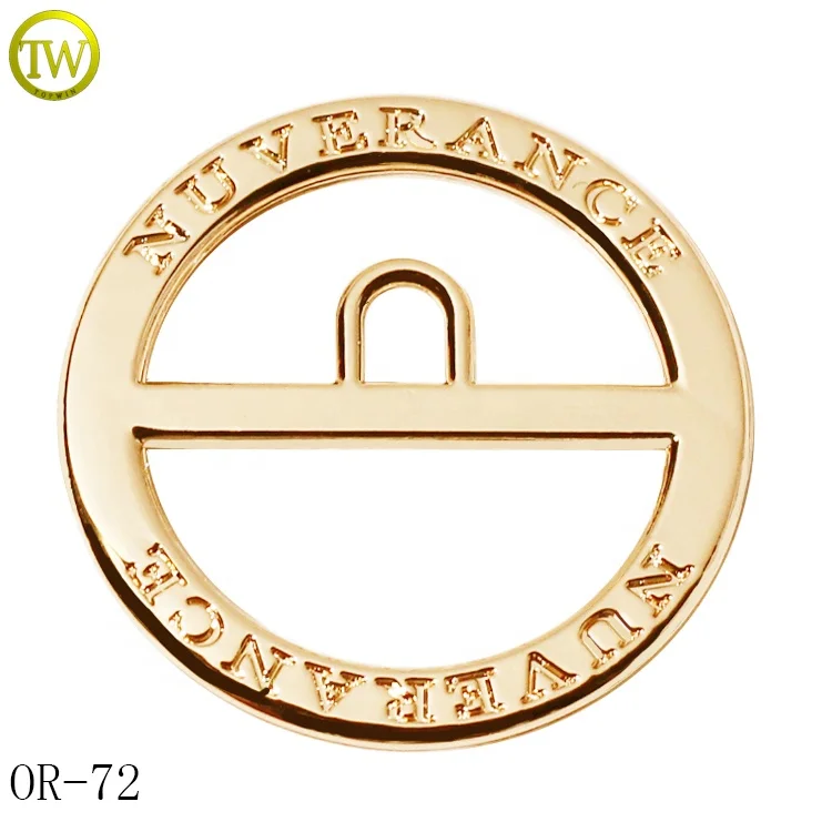 Environmental gold logo blanks flat ring zinc alloy swimwear accessory o buckle underwear round strap buckles
