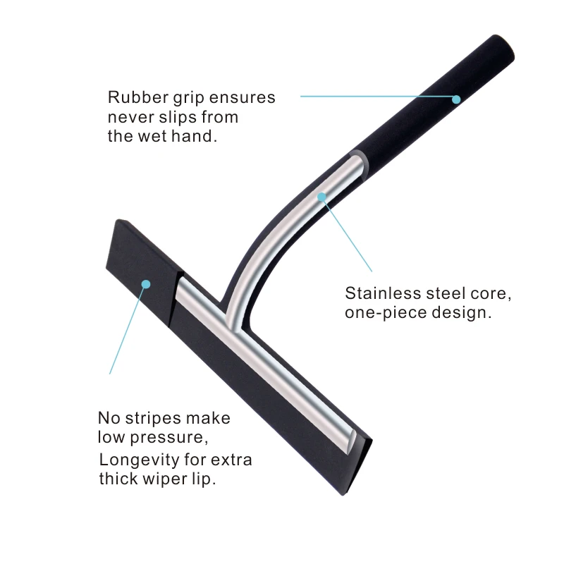 Популярные силиконовые ливня Окна Скребок с одной главной балкой с крючком для душа Очиститель Ванная комната окна автомобиля стекло