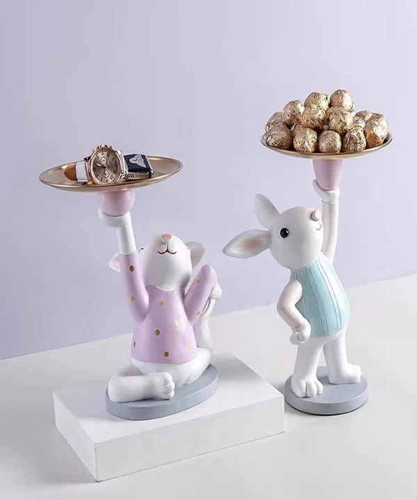 Декоративный кролик из смолы, современный Пасхальный кролик для домашнего декора