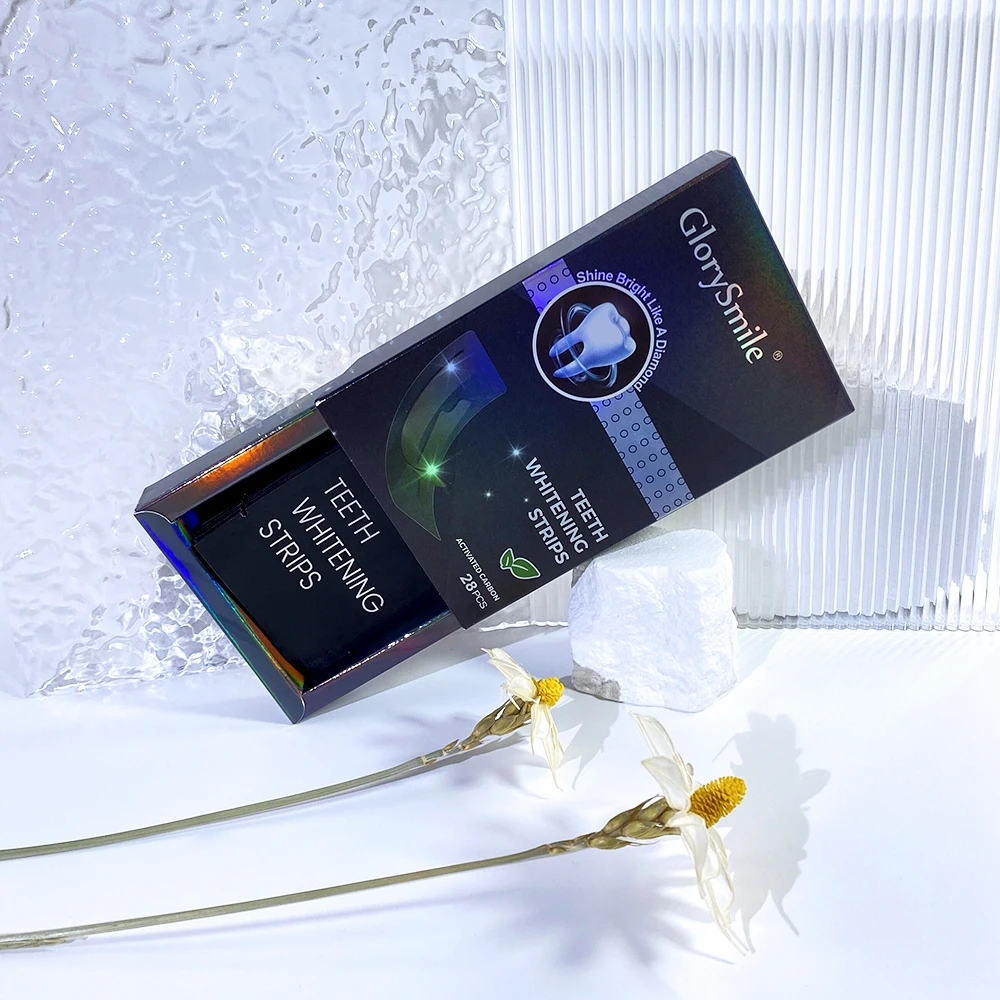 Glorysmile home Use 6%HP 28pcs strips user manual shade guide in the box package