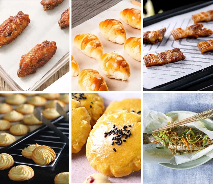 Custom design non-stick vegetable parchment baking paper sheets
