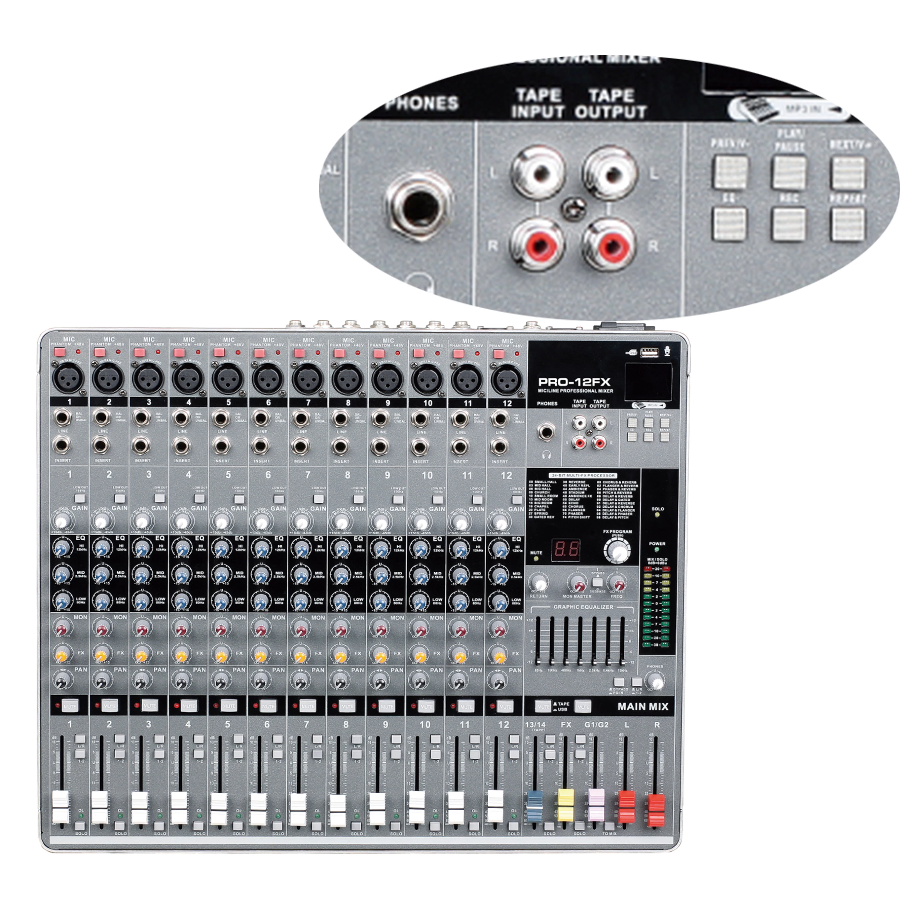 Pa audio system studio sound electronic digital dj audio 12 Channel Mixer