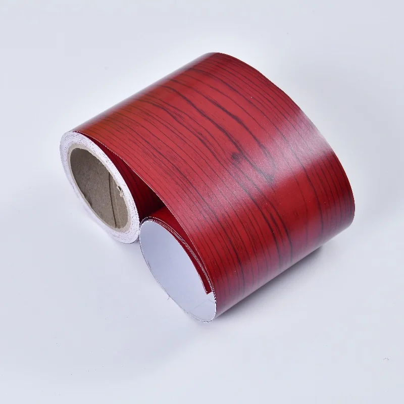Moisture-Proof Wall Waist Line Waterproof PVC Wood Grain Wallpaper Stripes Pattern Wall Skirting Home Decor Interior Decoration