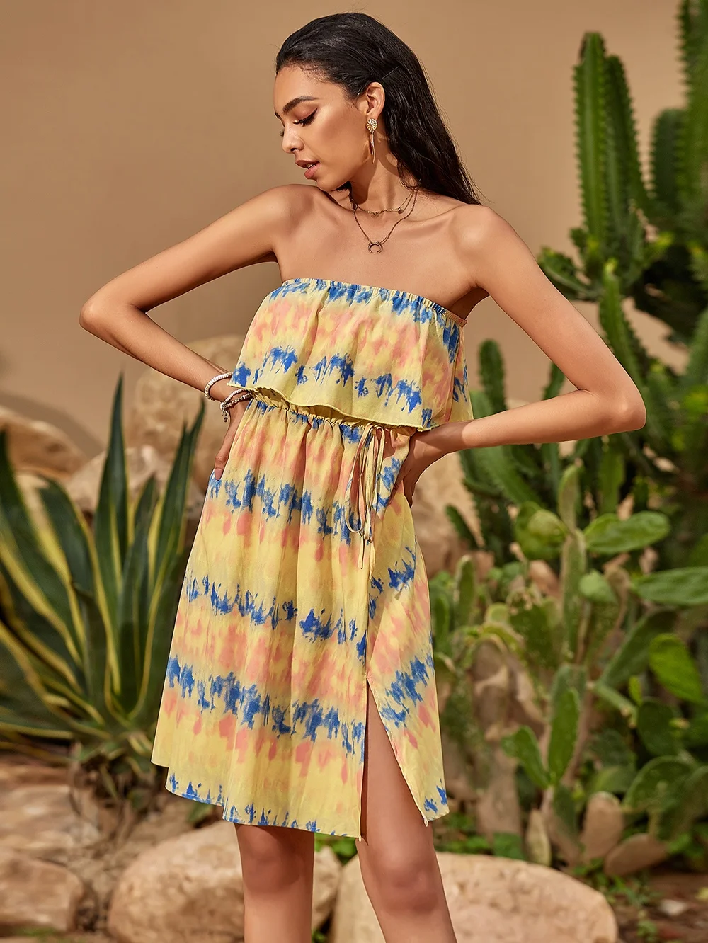 Hot Selling Manufacturer Womens Clothing Ruffle Off The Shoulder Dress Strapless Dress