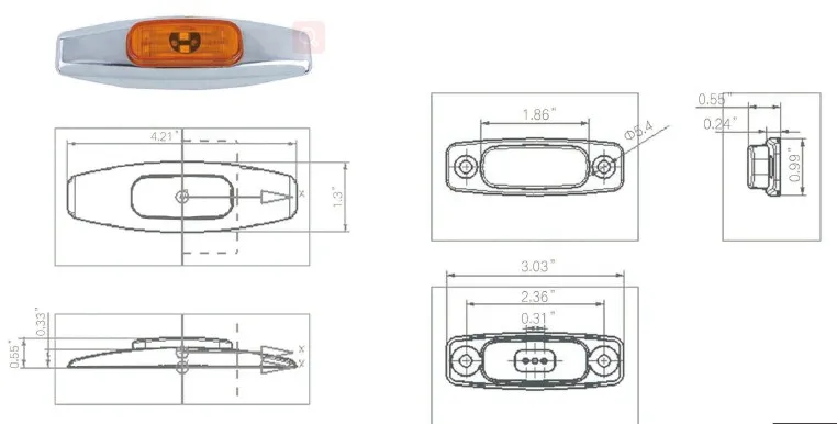 2019 hot in sale car truck side marker led light lamp