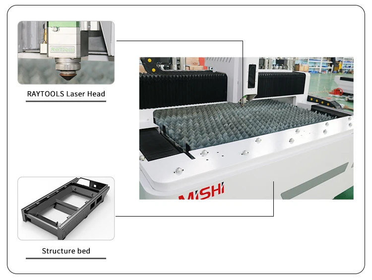 Hanli Cooling System 1kw/2kw/3kw Max/IPG/Raycus Laser Sawtooth Working Table CNC Fiber Laser Cutting Machine