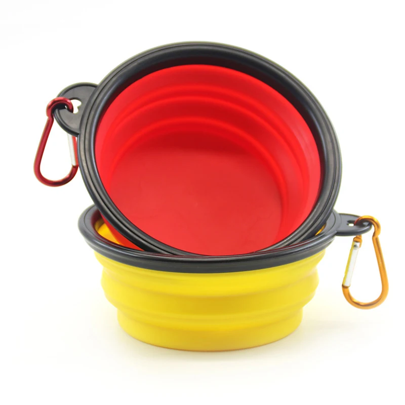Custom Nonstick Pet Feeder Outdoor Travel Portable Pet Bowl Collapsible Dog Cat Bowls Silicone Dog Bowl