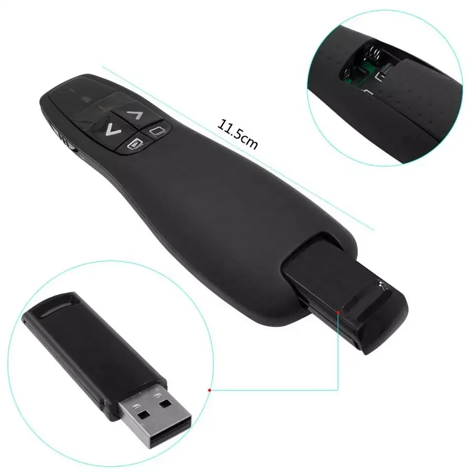 R400 2.4GHz wireless presenter laser page turning pen for PPT presentation page turning