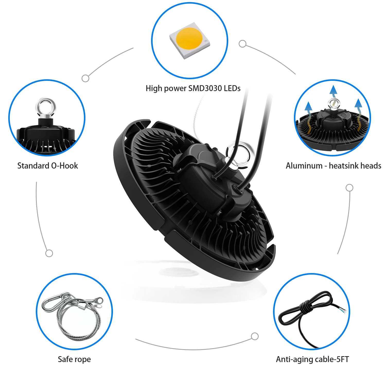  Светодиодное освещение Amazon UFO 100 Вт 150 200 400 промышленное светильник для Highbay склада гаража навес светодиодный высоких промышленных