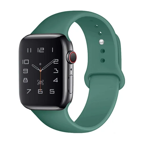 Ремешок для часов Apple Watch Series 7 6 5 38 40 41 42 44 45 мм классический спортивный мягкий силиконовый
