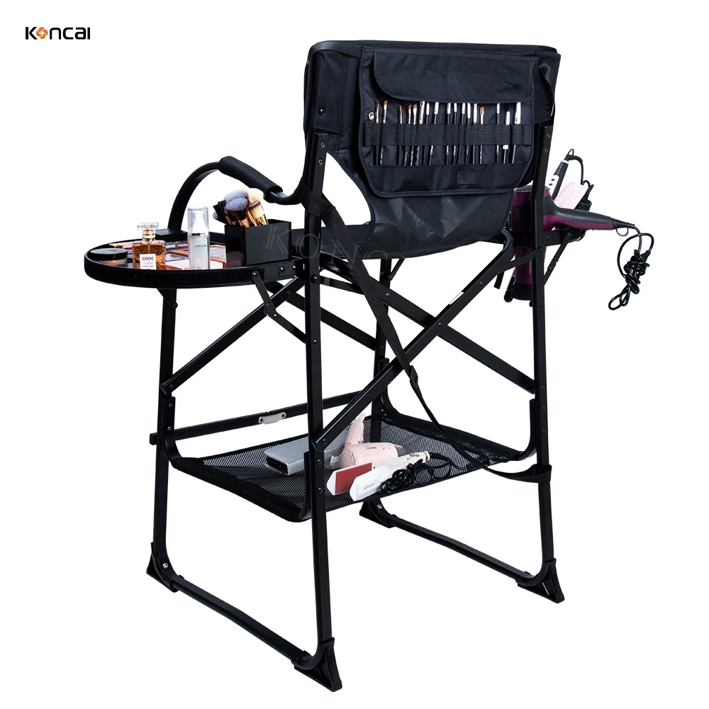 Unique Design Durable Salon Chair Beauty Aluminum Frame With Tray Folding Makeup Chair