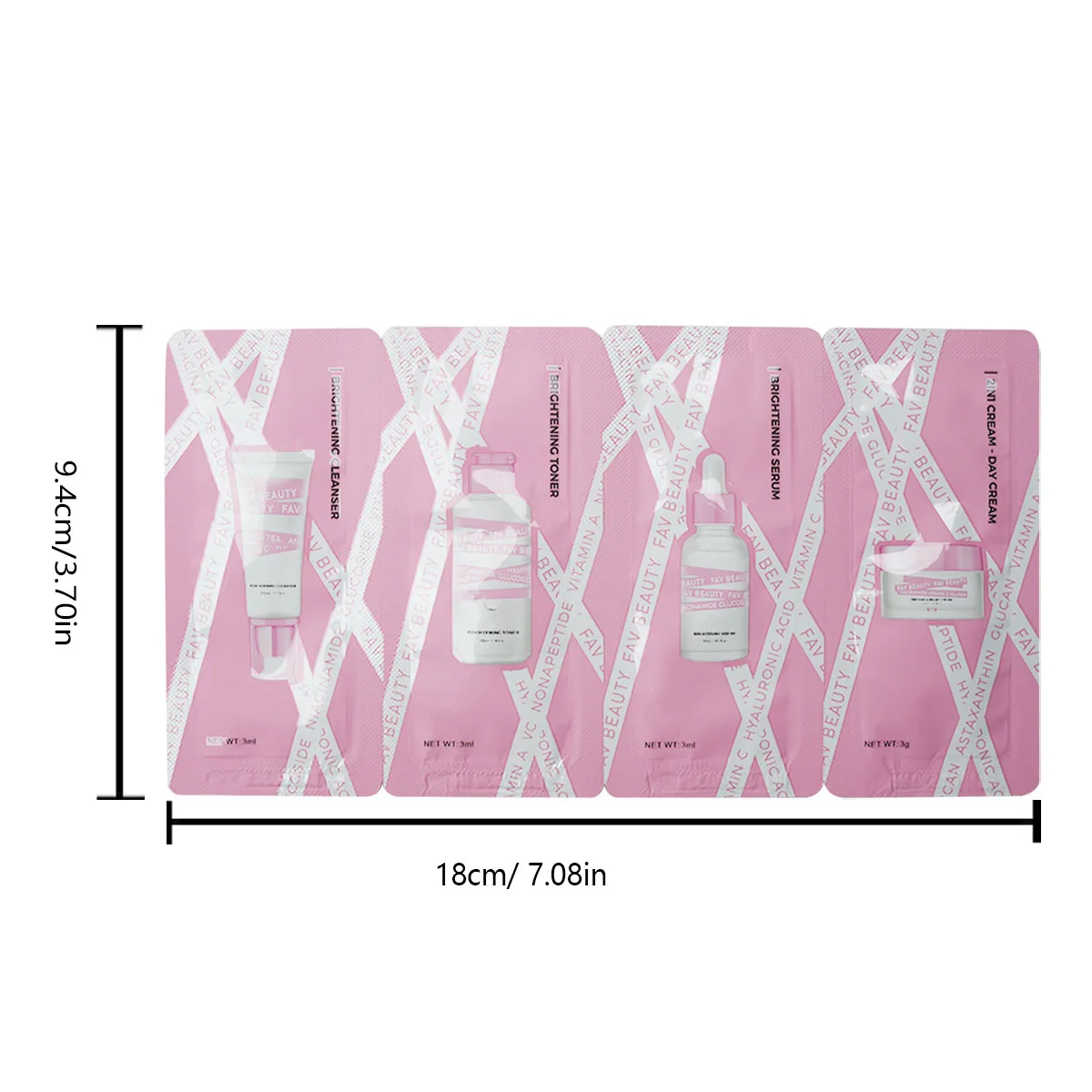 New arrival Commercial centella asiatica extract brightening skin care set Travel suit set of 4 pieces