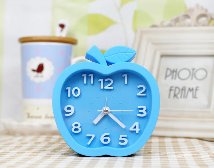  New Cute Apple Candy Color Creative Alarm Clock For Kids Students Gift Birthday Home Decoration