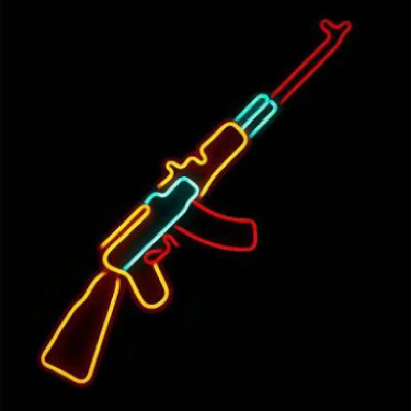 Drop Shipping Custom Neon Sign Equipment Led Sign Ak 47 Neon Sign with High Quality Home Decor DC 12V Standing Square 80 CE Rohs