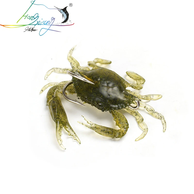 Silicone Road Bait 3D Simulation Crab Bait With Hook Sea Fishing Bait Tackle Soft Lure