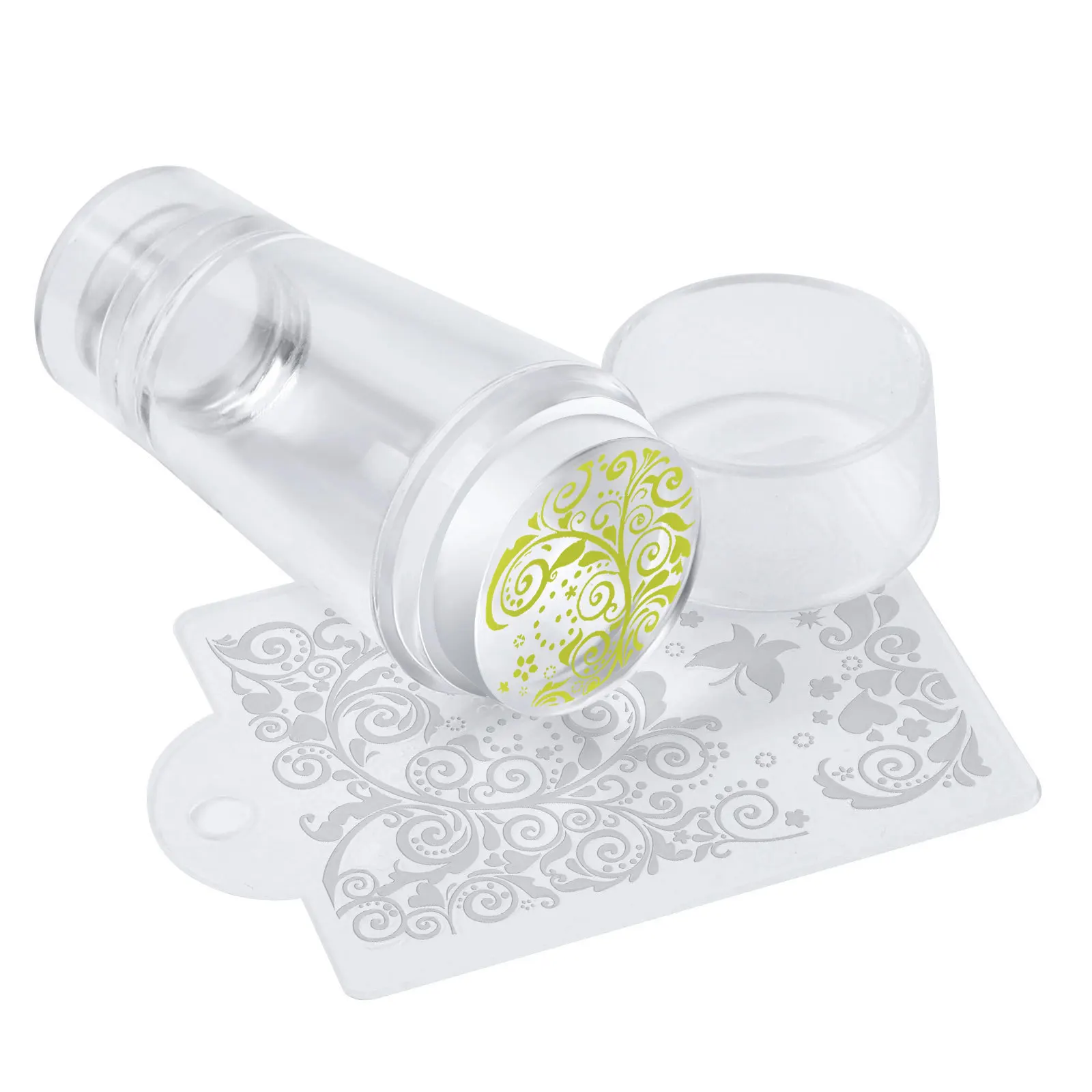 Nail Supplier Clear Silicone Jelly Nail Art Stamper Tool Stamping Kit French pvc pattern plate Nail Stamp with Scrapers designs
