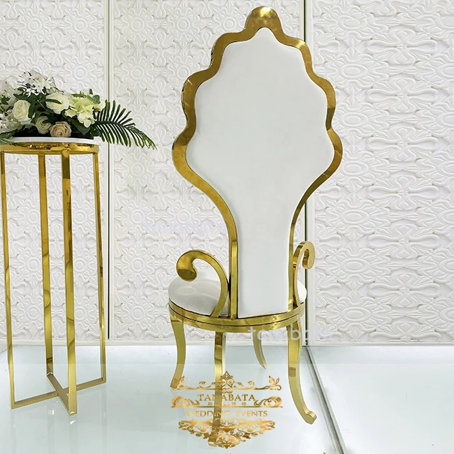 unique design stainless steel leather seater royal wedding king throne wedding chair