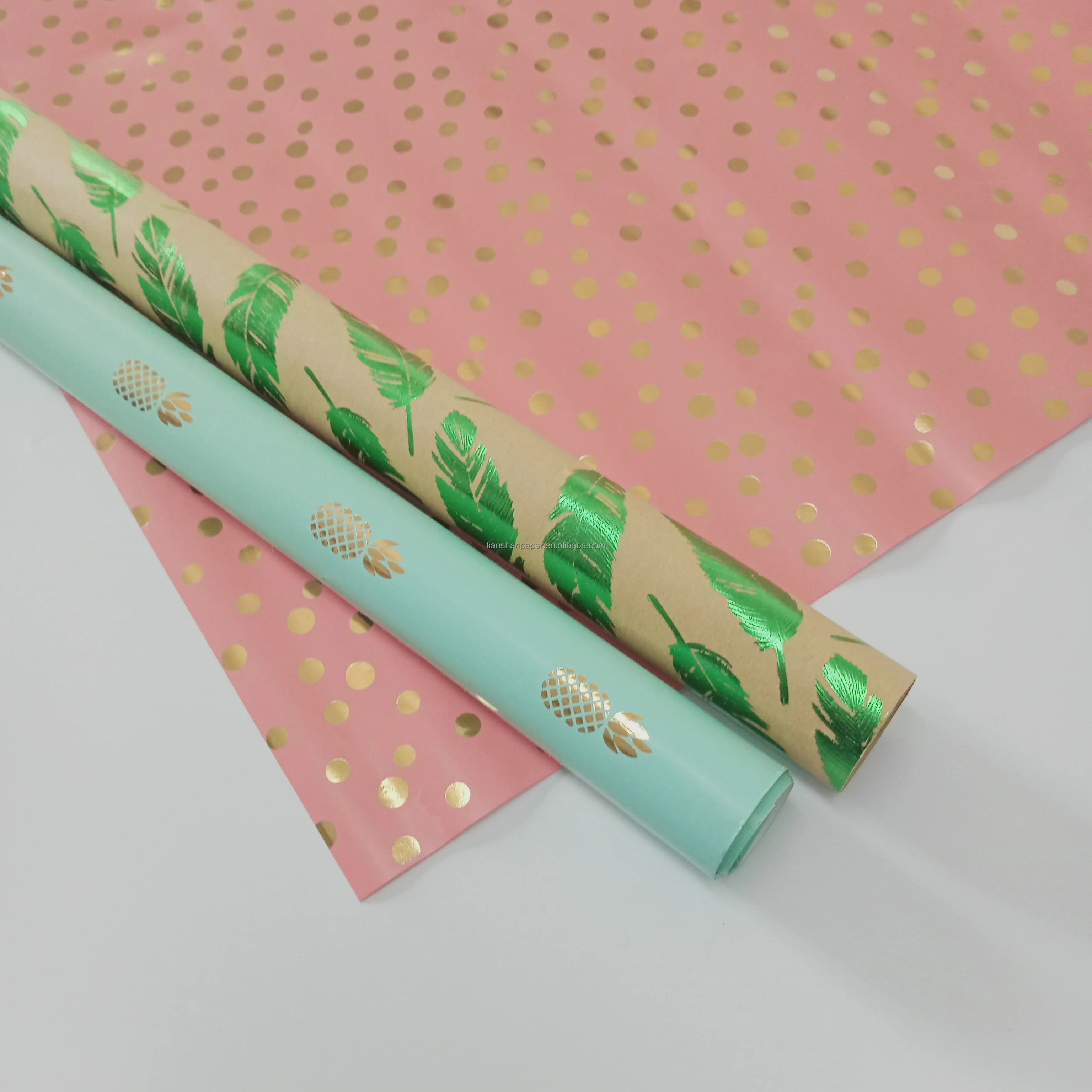 Excellent for holidays custom logo brand flower gift box packaging Roll printing craft wrapping paper