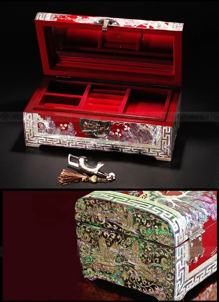 FHbiz Custom Luxury High quality Jewelry Shell Velvet Wedding wooden crafts Storage Gift Box Packaging organizer with logo