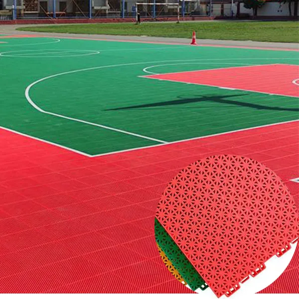 ineinandergreifende Fumatten Outdoor Interlocking Suspended Basketball Floor Mat PP Plastic Tile for Court Sports Flooring
