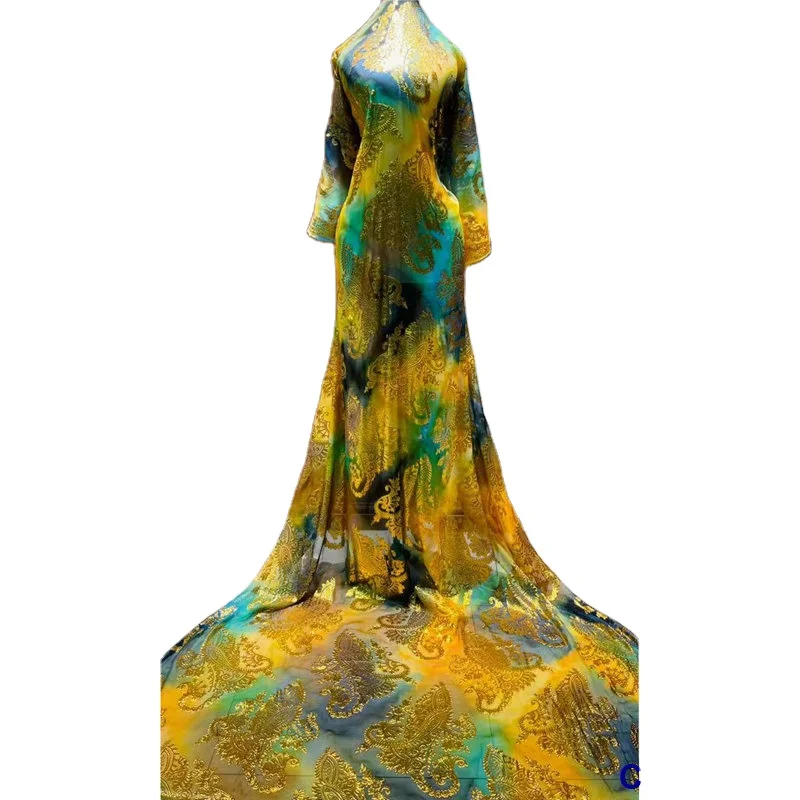 metallic sudanese fashion soft golden dirac and gabasar somali dirac fransawei silk fabric