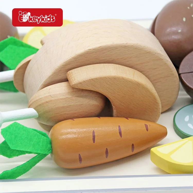 Pretend play grilled chicken wooden Turkey feast toys for children W10D633