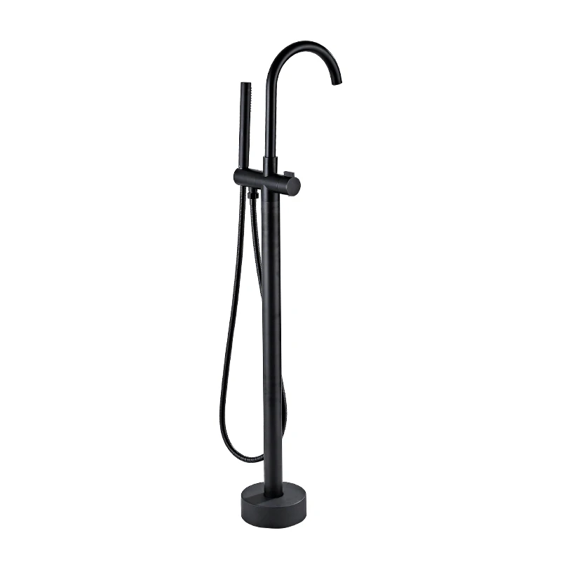 freestanding Bathtub Shower Faucets black matt floor tub bath showers bathroom Water taps Shower Mixer Tap bathtub faucet set