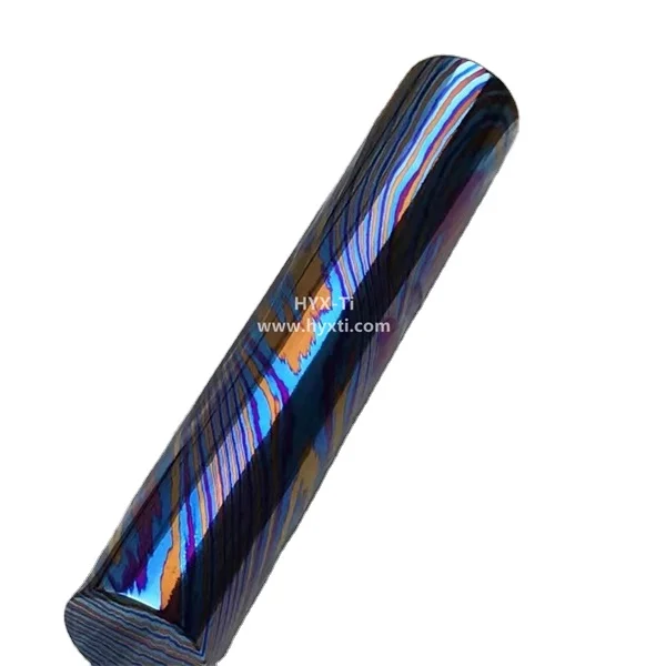 Custom Timascus Mokuti Titanium Damascus Rods and  bar
