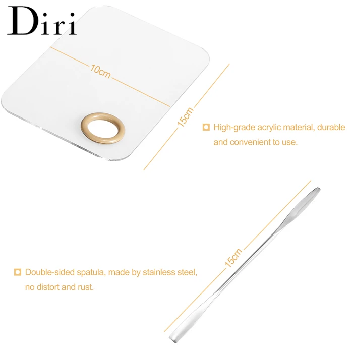 Professional Stainless Steel Cosmetic Makeup Mixing Palette with Spatula