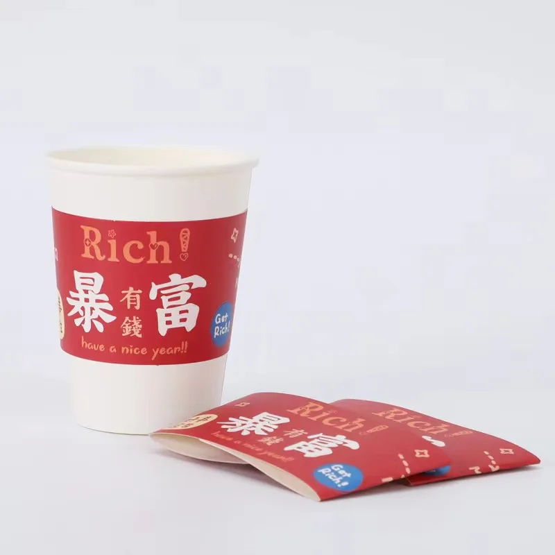 Recycle Paper Coffee Cups 12 Oz 16 oz 20 oz Hot Bubble Tea Cups With Sleeve Lids Manufacturer