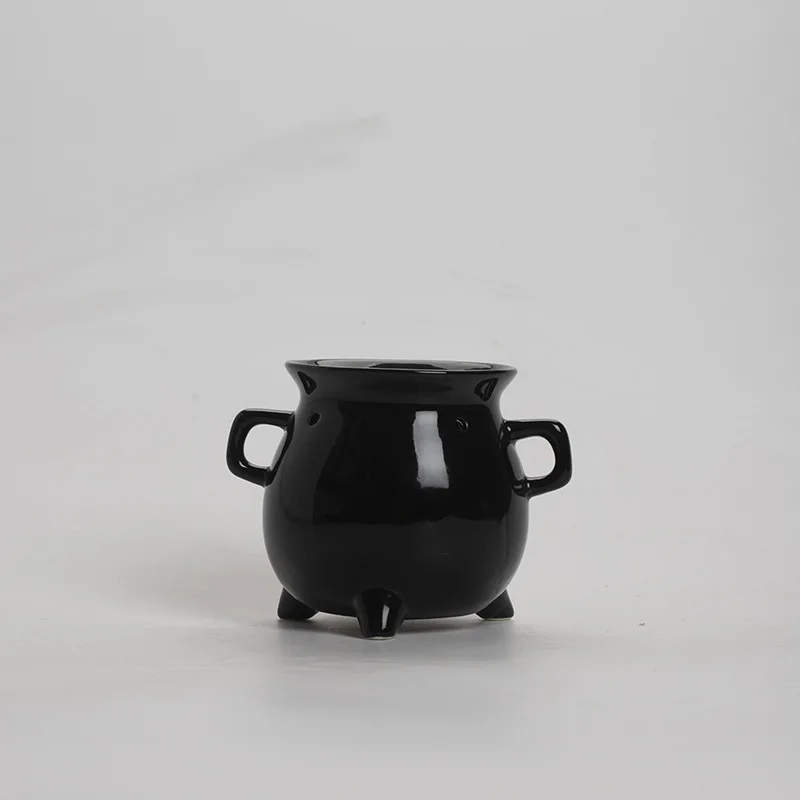 Creative Halloween Witch cauldron shaped Ceramic wax warmer  Aromatherapy Aroma Essential Oil Furnace  cauldron wax melt burner