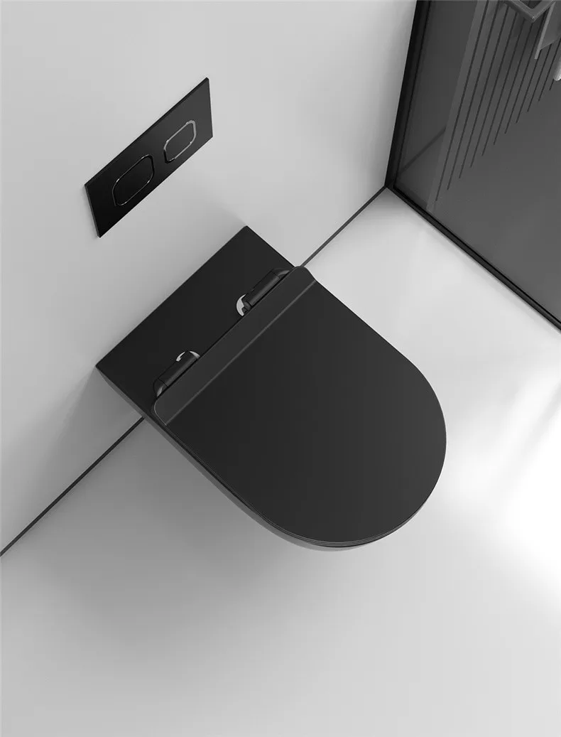 European Wall Mounted Toilet Bowl Modern Ceramic Bathroom Rimless Wall Hung Wc Toilet with Tank