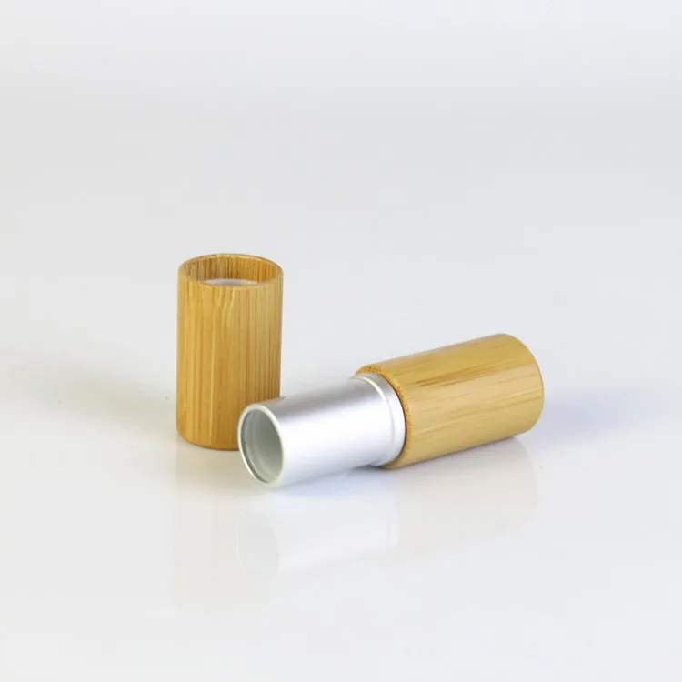 Eco Friendly Lipstick Container Cosmetic Packaging 3g 4g 5g Round Empty Natural Bamboo Lip Gloss Lip Balm Tube