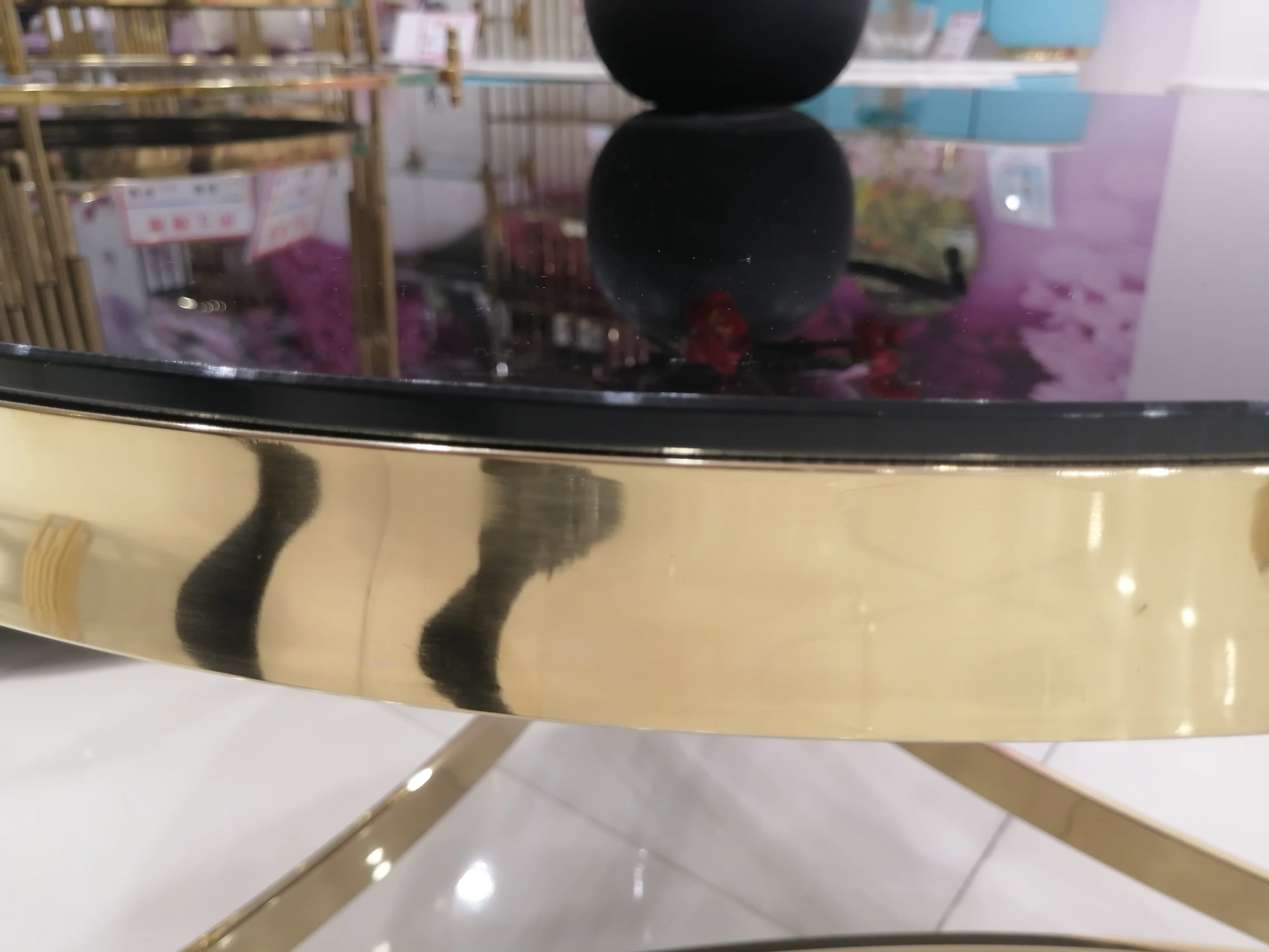 New Design Acrylic Coffee Table with Black Tempered Glass Top