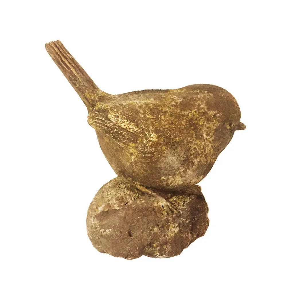 6 Inch Home Decoration Resin Antique Gold Bird Figurine Polyresin Bird Statue on Rock Polystone Bird Accessories