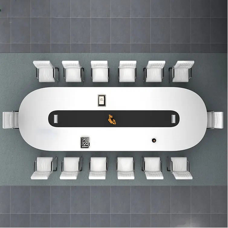 Custom size long conference table modern solid surface meeting room executive office desk