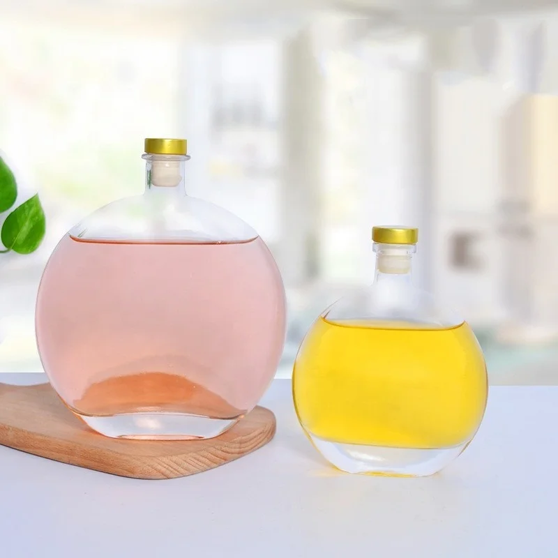 Wholesale 100ml 250ml 500ml Frosted Clear Plum Fruit Juice Ice Wine Glass Bottle with Cork