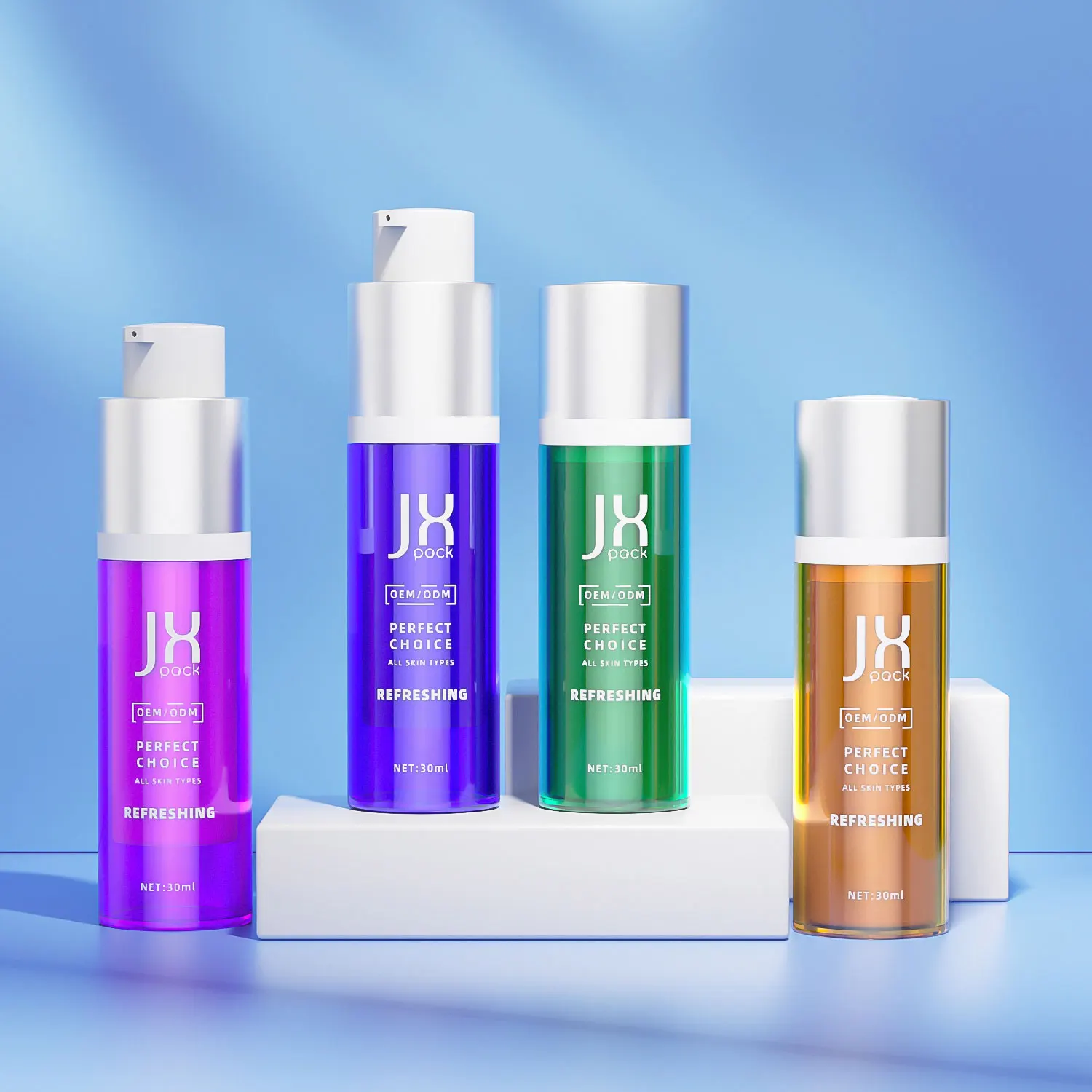 Fancy 30 50 100 120 ml moisturizer cosmetic vacuum packaging acrylic airless pump plastic lotion bottles dispenser