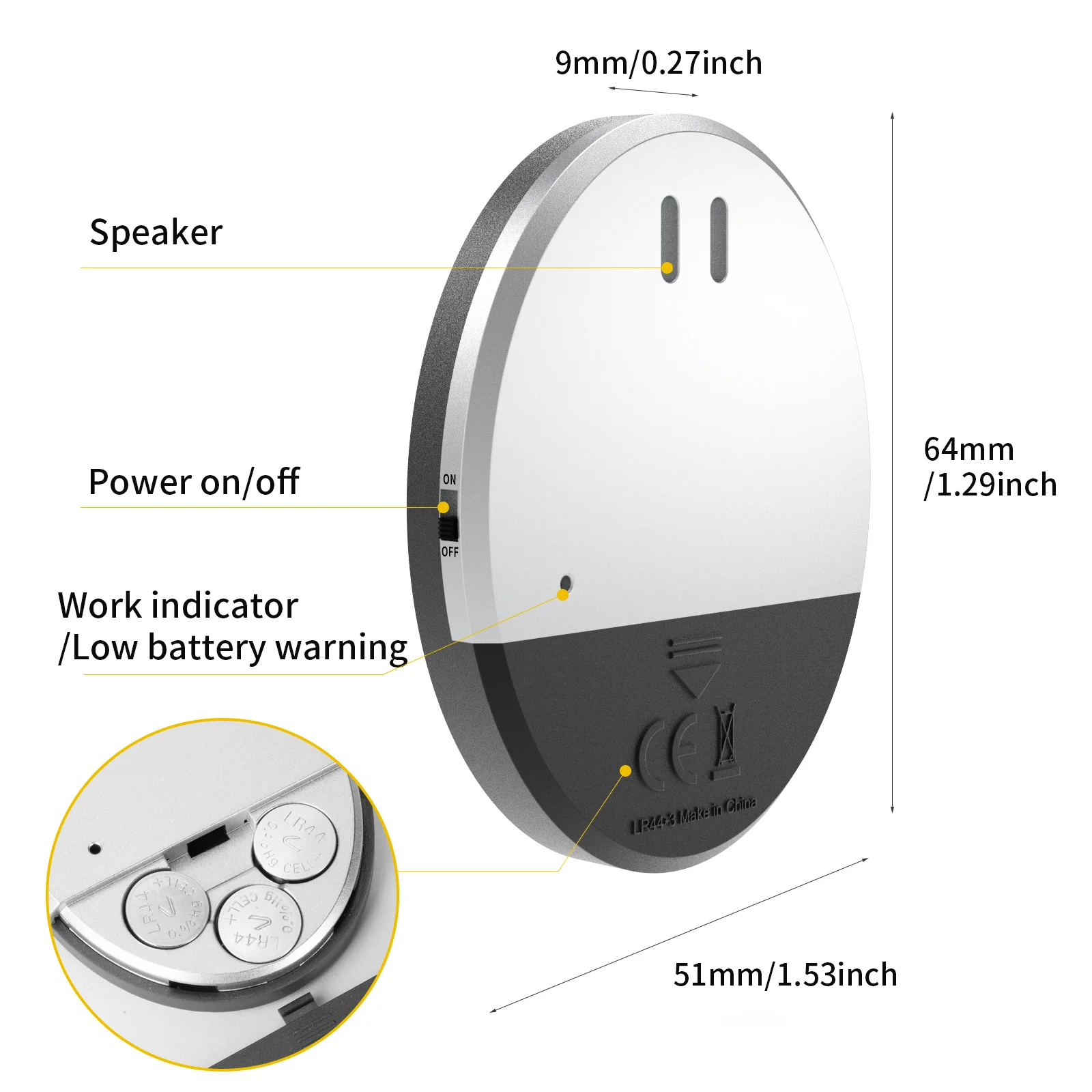 Newly wireless home security anti theft window door alarm ultra slim alarm vibration sensor detector for home office