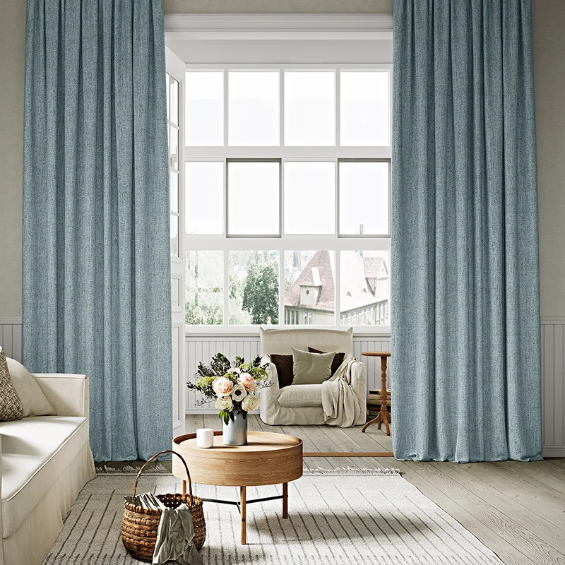 Luxury window blackout fabric linen curtains for the living room house children kids bedroom windows modern home set hotel