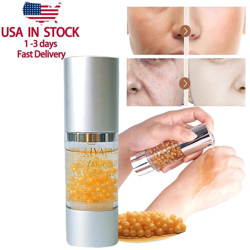 Wholesale Korean Private Label Moist Anti Wrinkle Facial Skin Care Whitening Collagen 24k Gold Caviar Face Serum