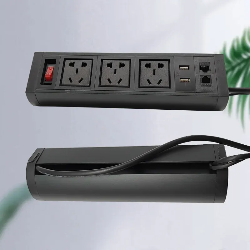 В комплект входит боковая розетка, американская розетка, обычная Выдвижная розетка