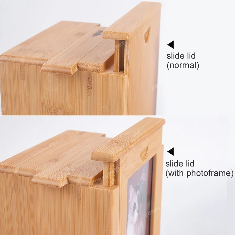 Slide Lid Bamboo Urns Pet Cremation urn For Pet Ashes bamboo boxes for cat dog animal cremation ashes biodegradable pet urn
