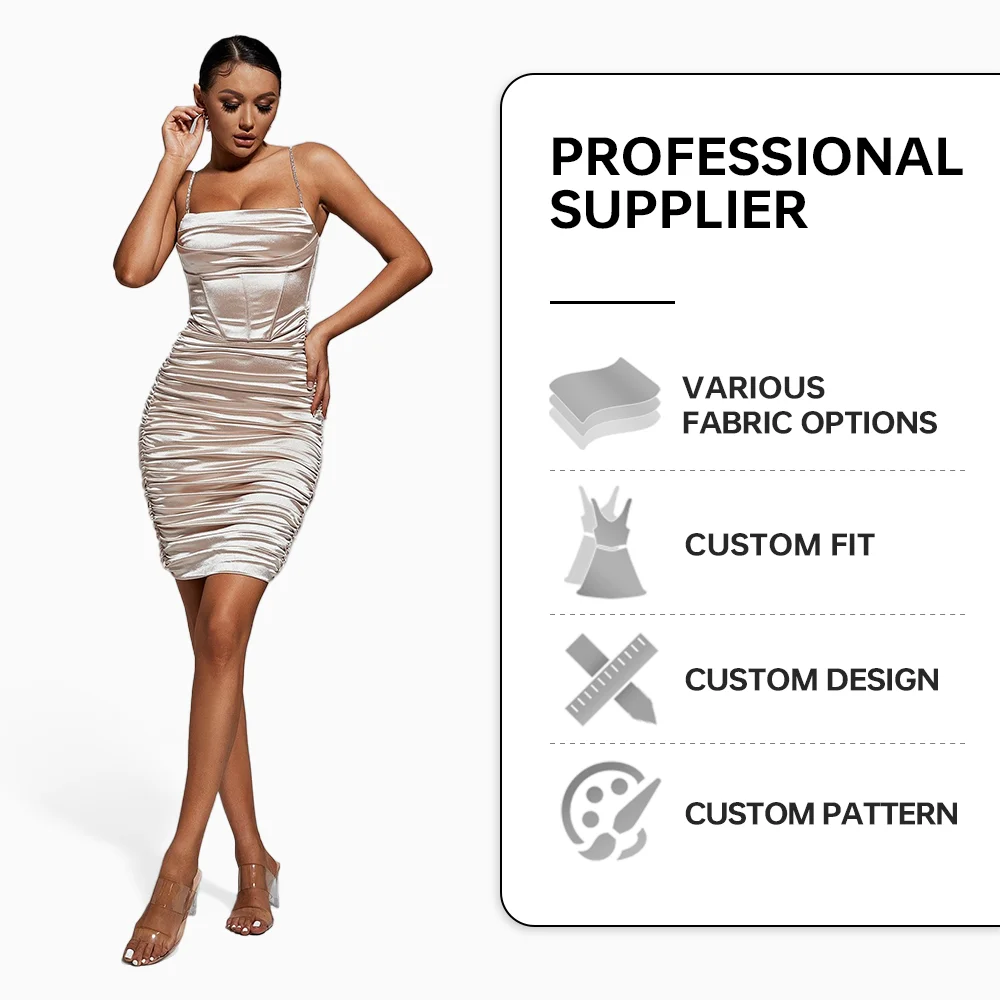 Женское атласное платье миди на